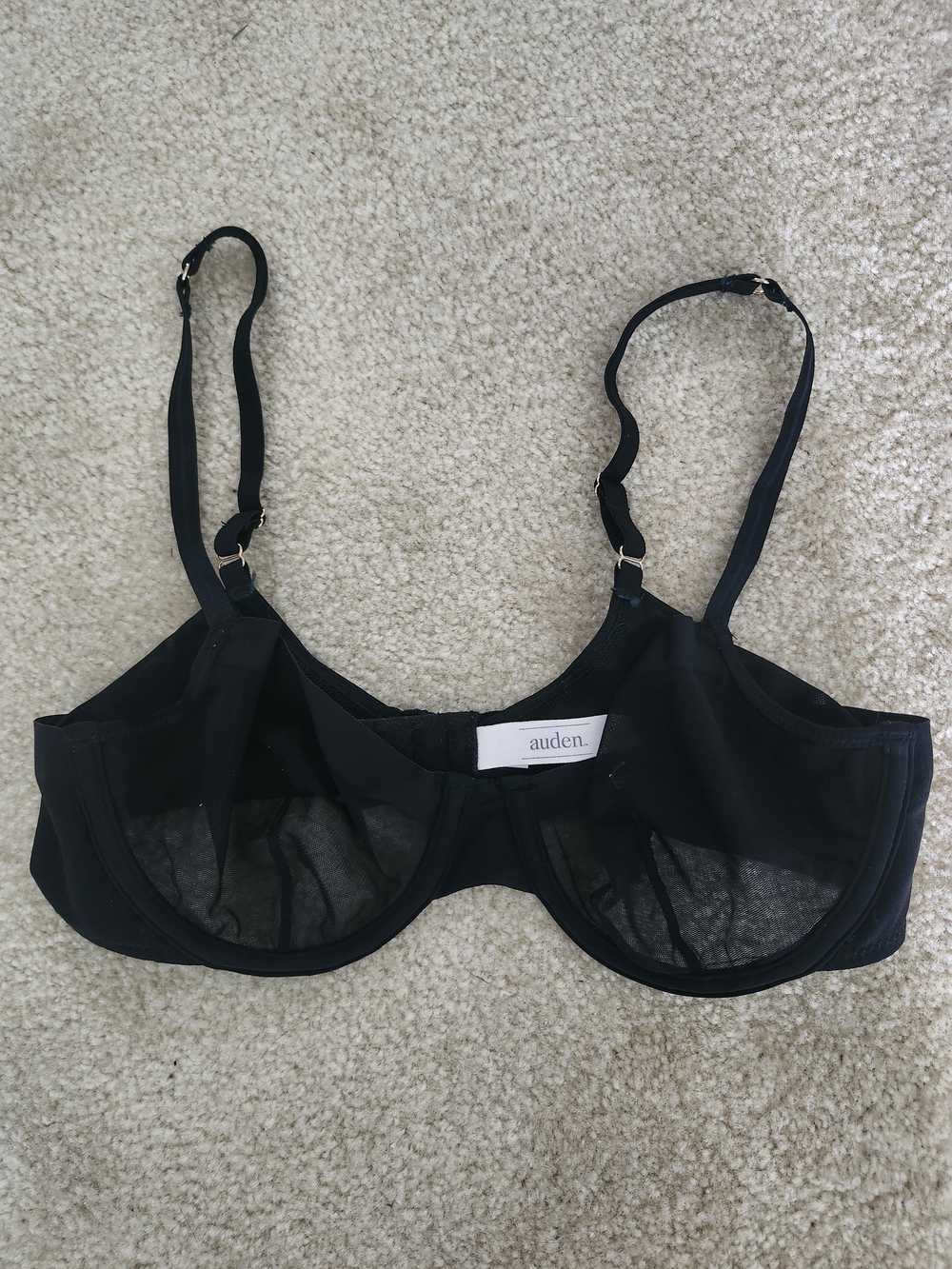 Auden Black Sheer Underwire Bra